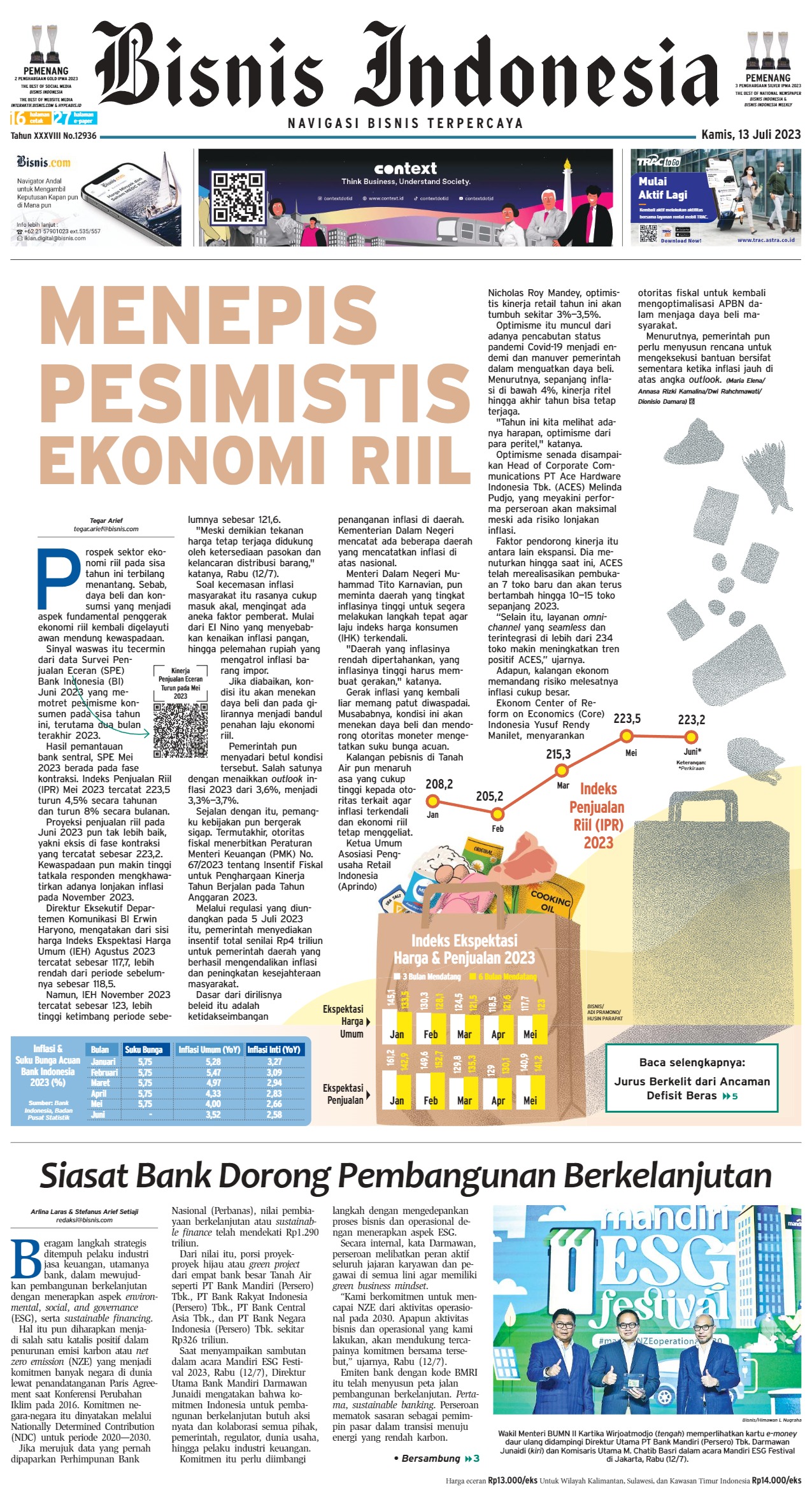 Bisnis Indonesia Edisi 13 Juli 2023