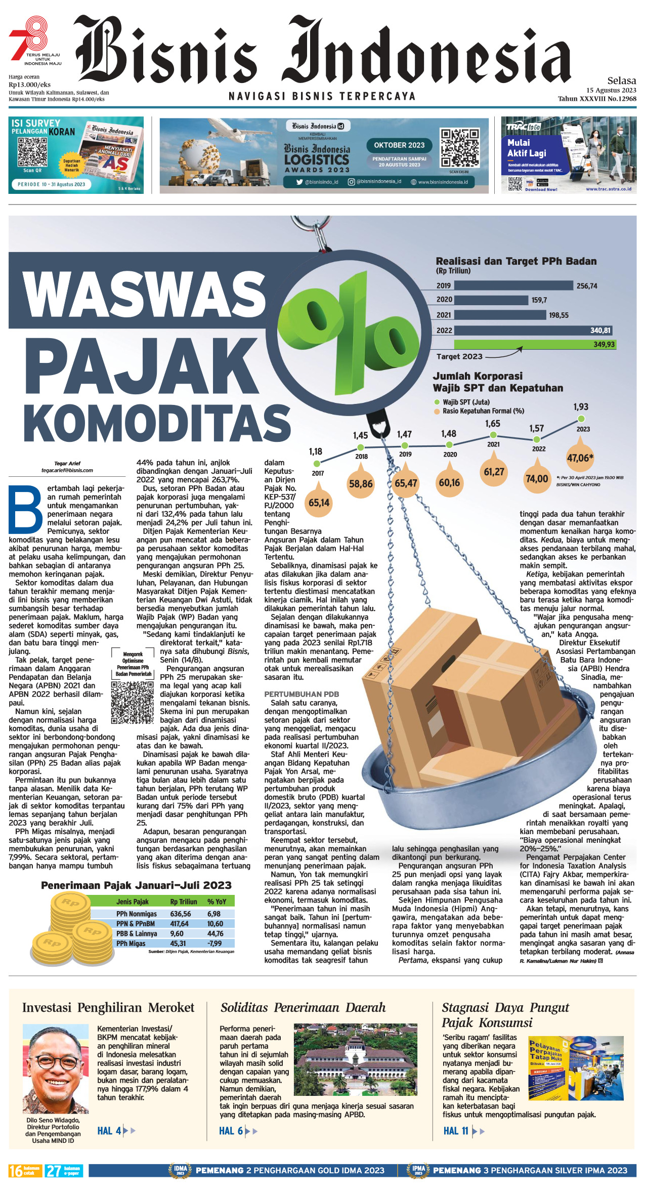 Bisnis Indonesia Edisi 15 Agustus 2023