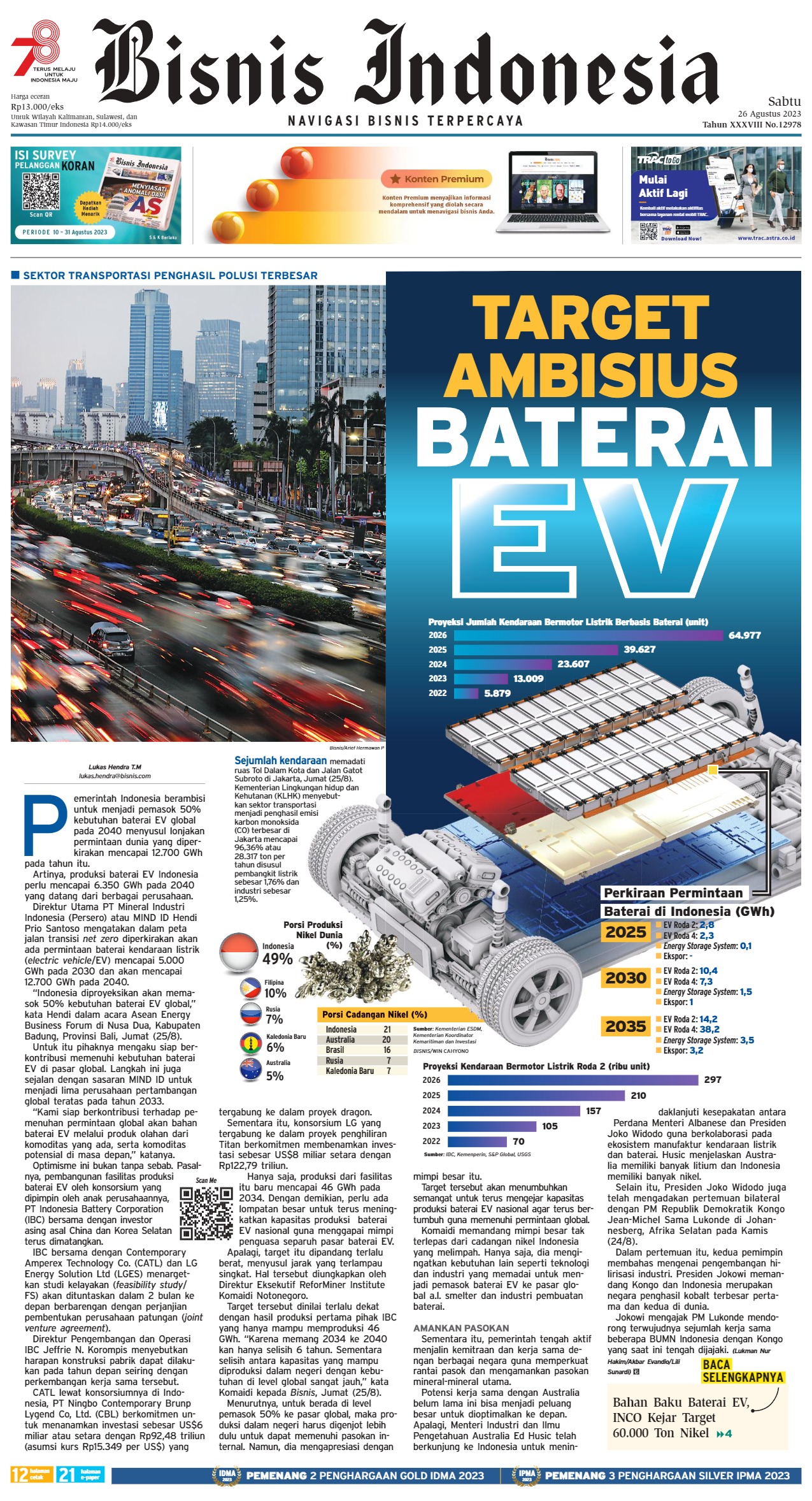 Bisnis Indonesia Edisi 26 Agustus 2023