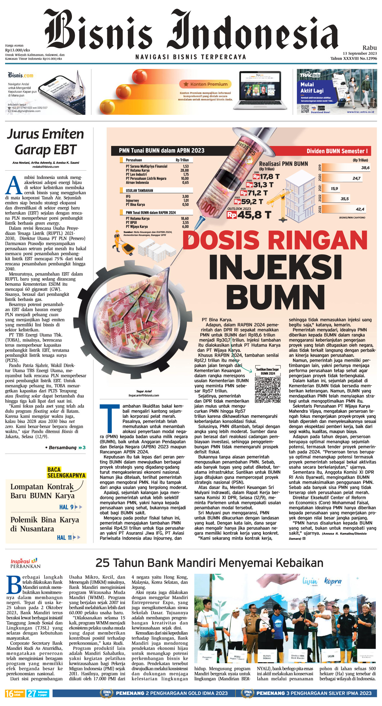 Bisnis Indonesia Edisi 13 September 2023