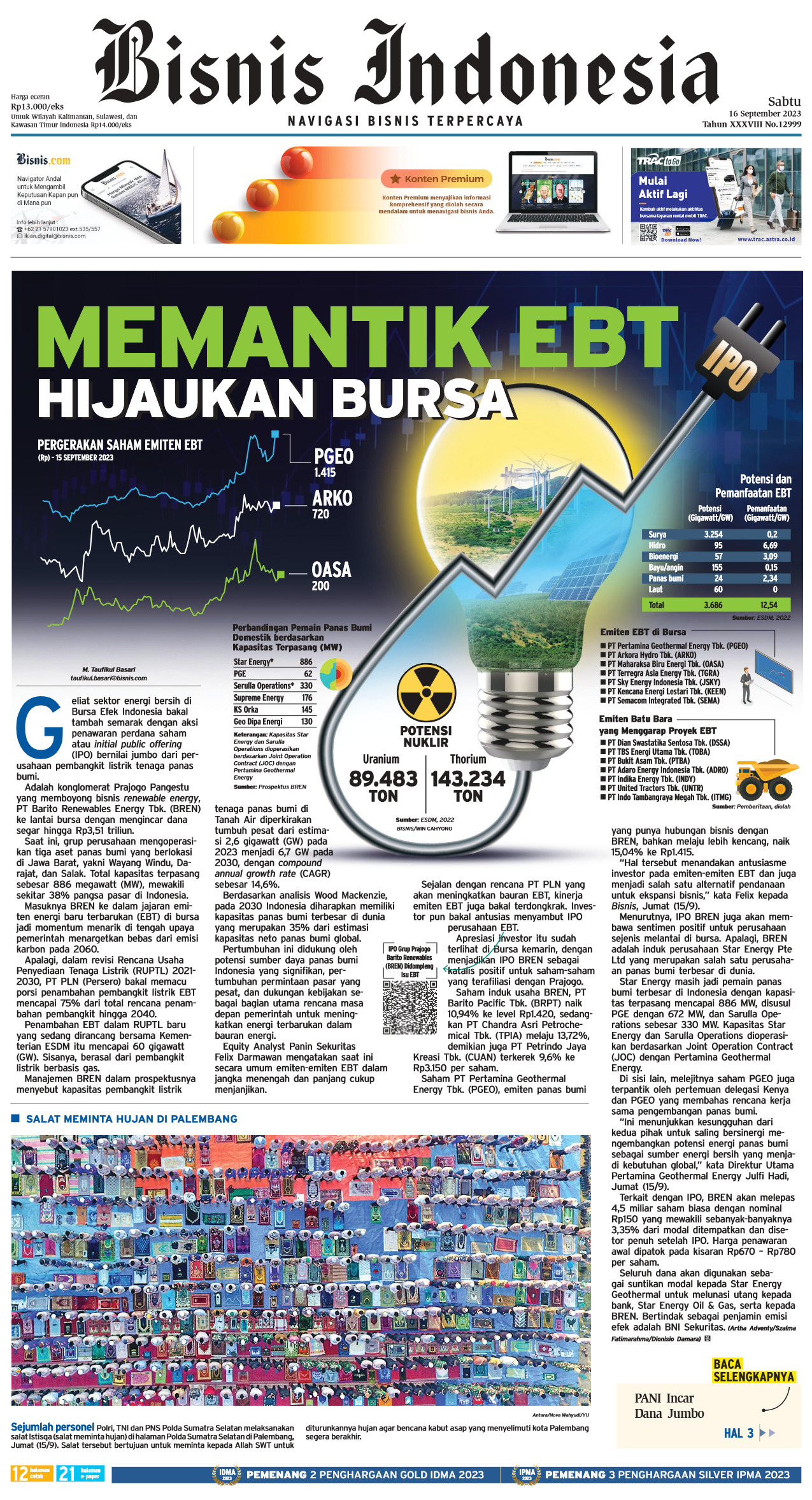 Bisnis Indonesia Edisi 16 September 2023