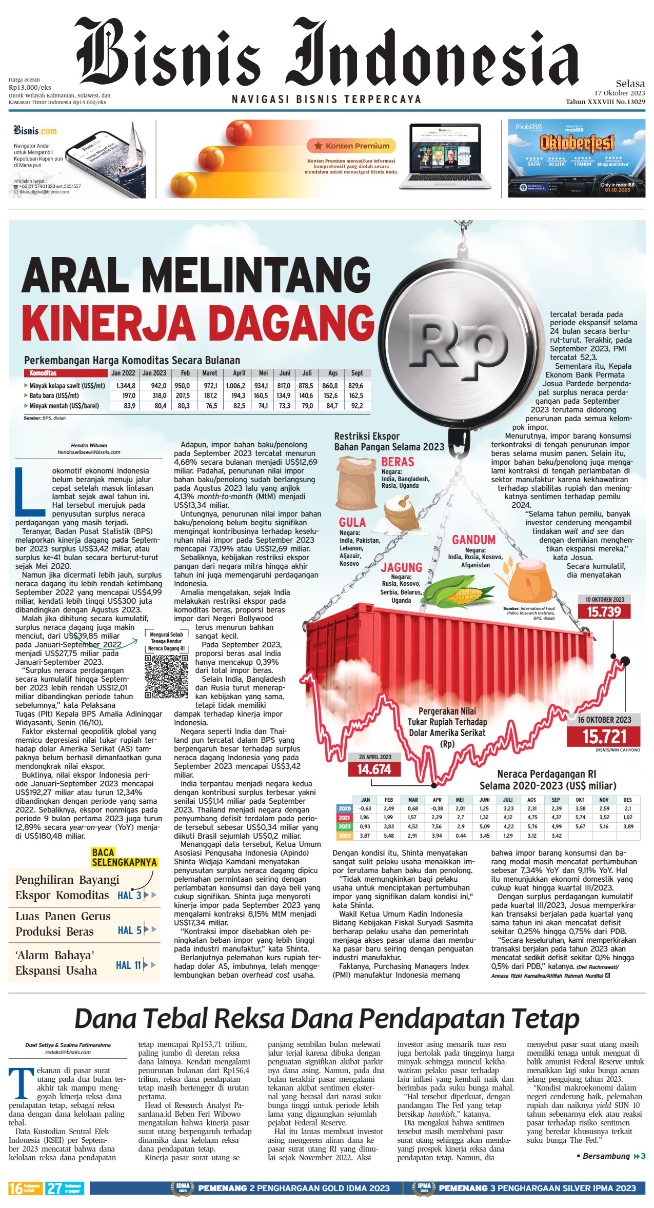 Bisnis Indonesia Edisi 17 Oktober 2023