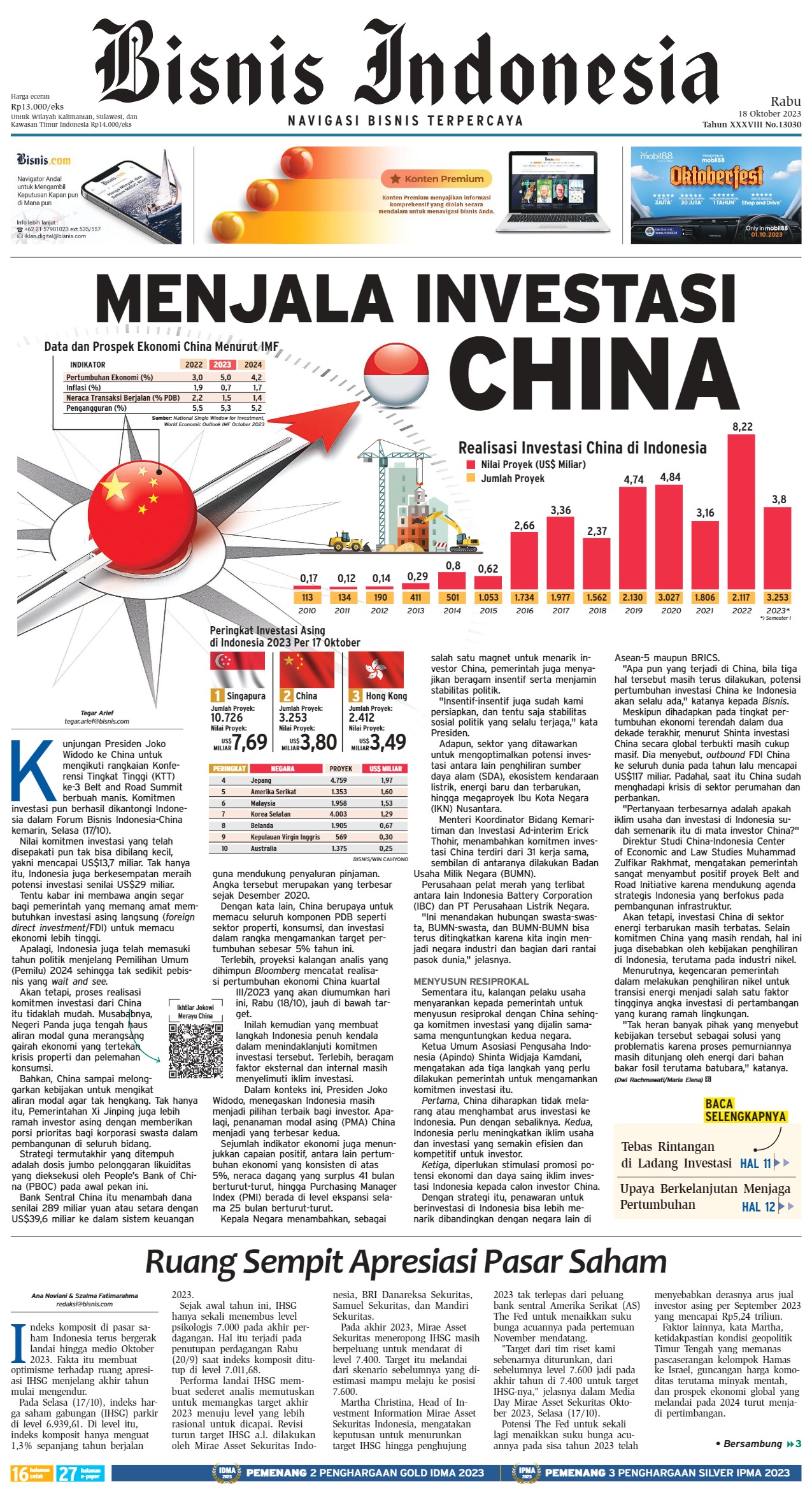 Bisnis Indonesia Edisi 18 Oktober 2023