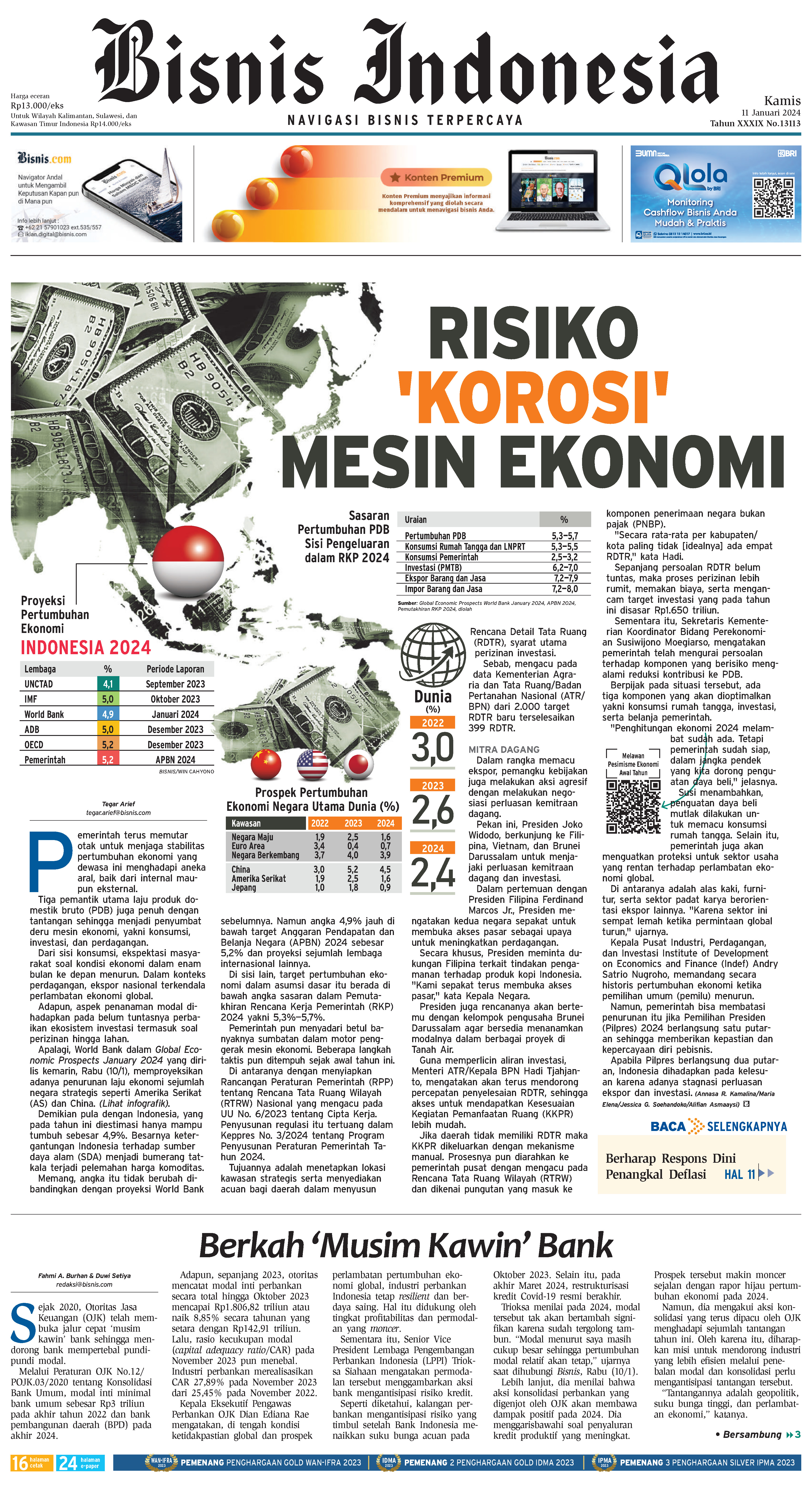 Bisnis Indonesia Edisi 11 Januari 2024