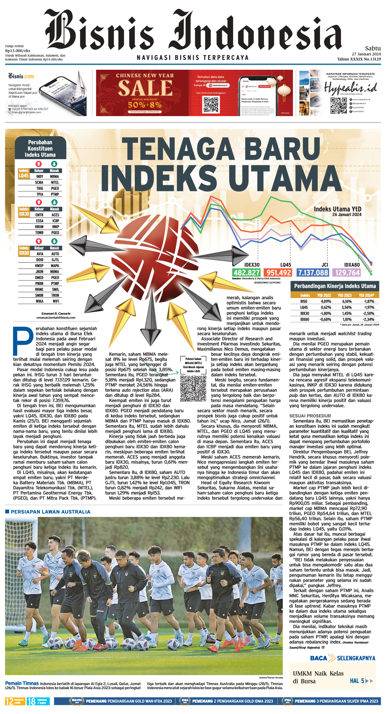 Bisnis Indonesia Edisi 27 Januari 2024