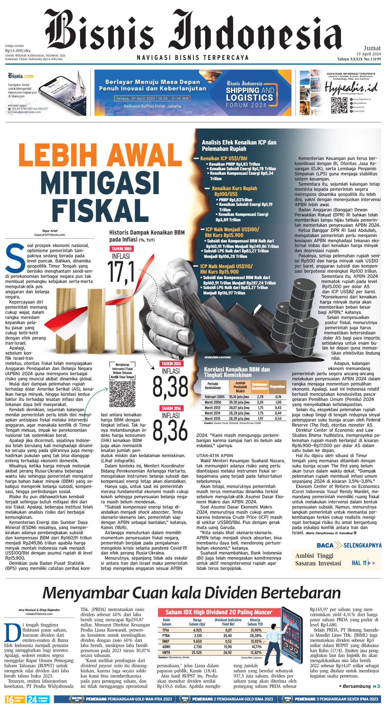 Bisnis Indonesia Edisi 19 April 2024