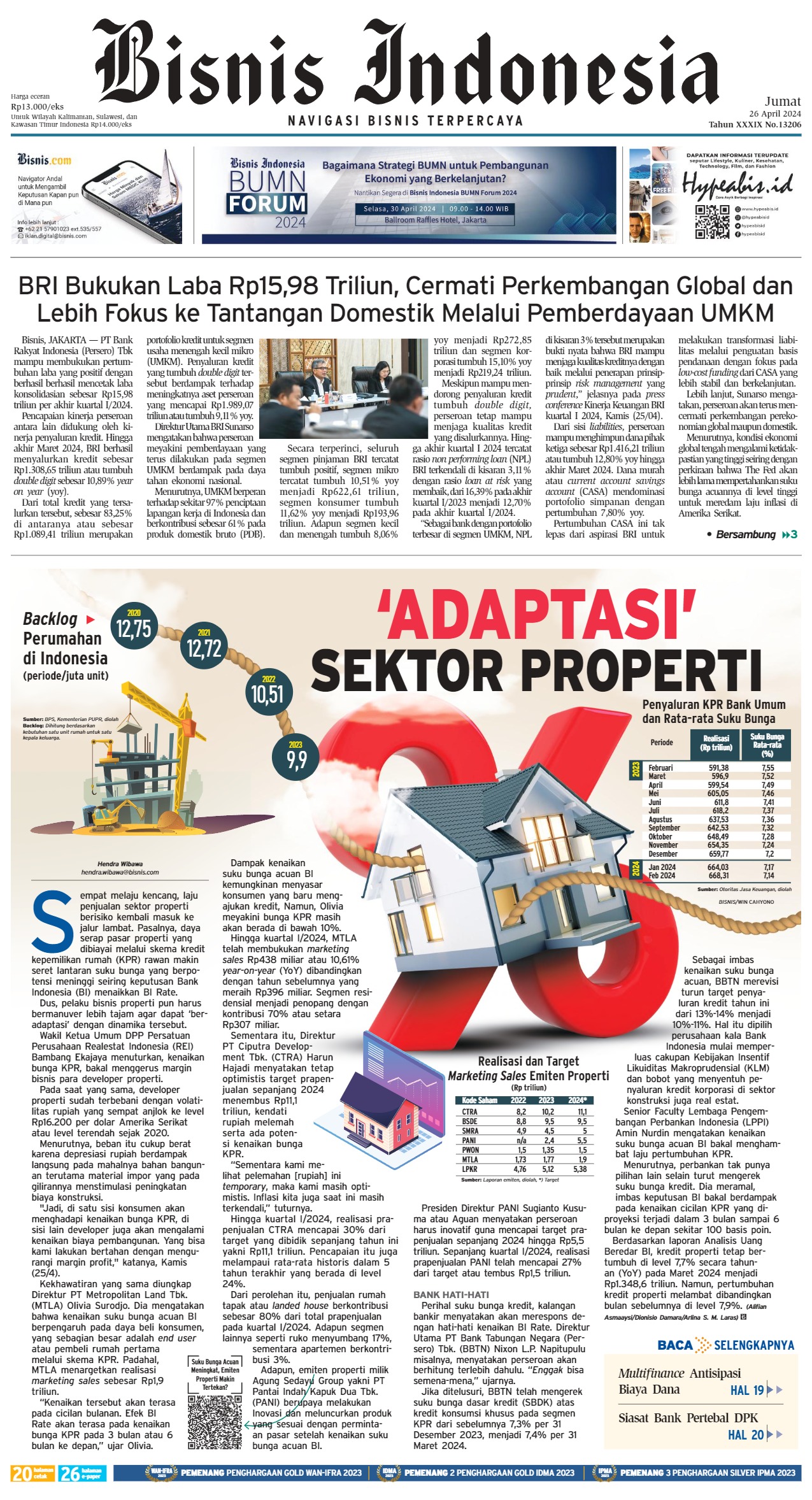 Bisnis Indonesia Edisi 26 April 2024