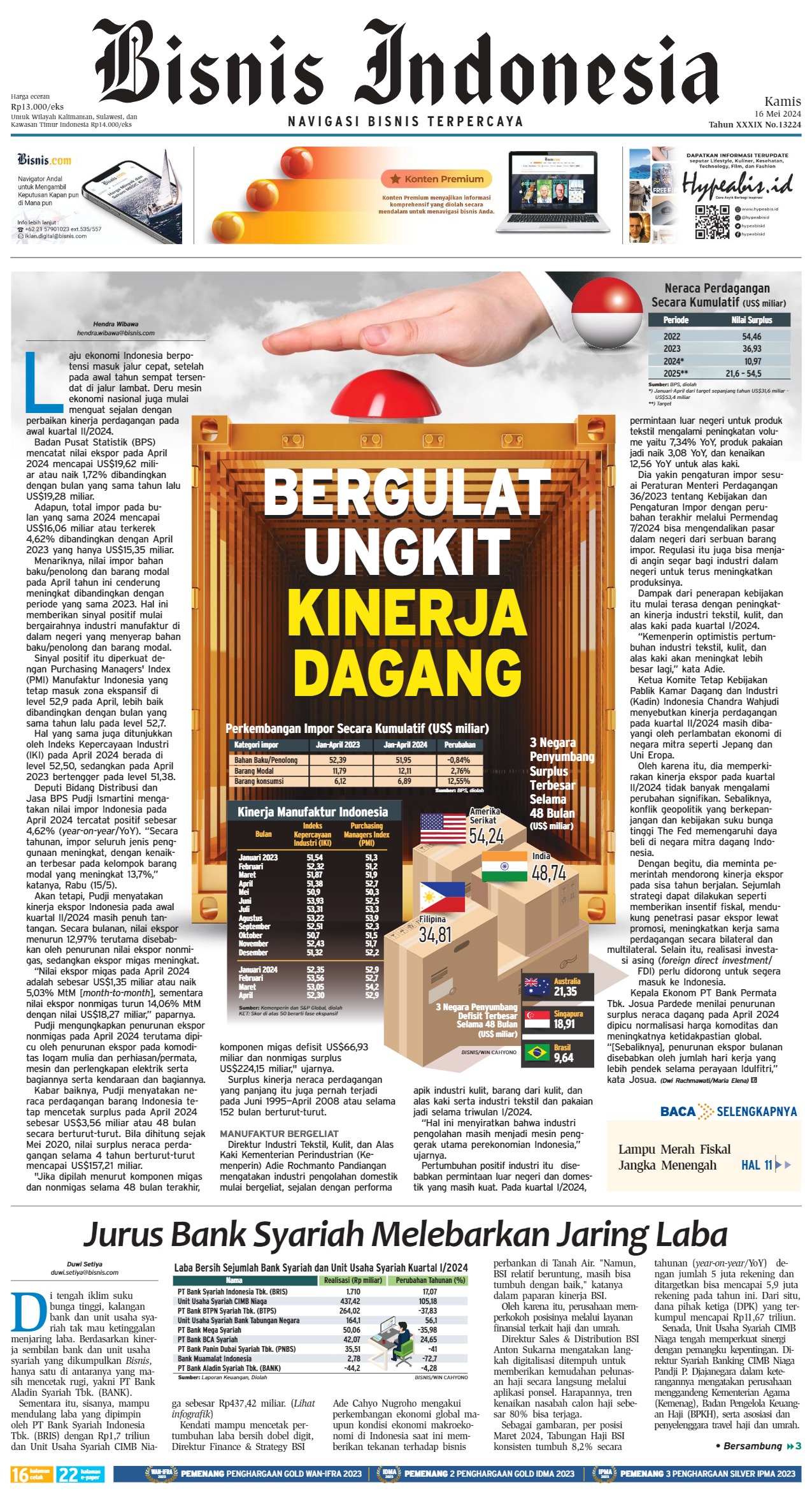 Bisnis Indonesia Edisi 16 Mei 2024