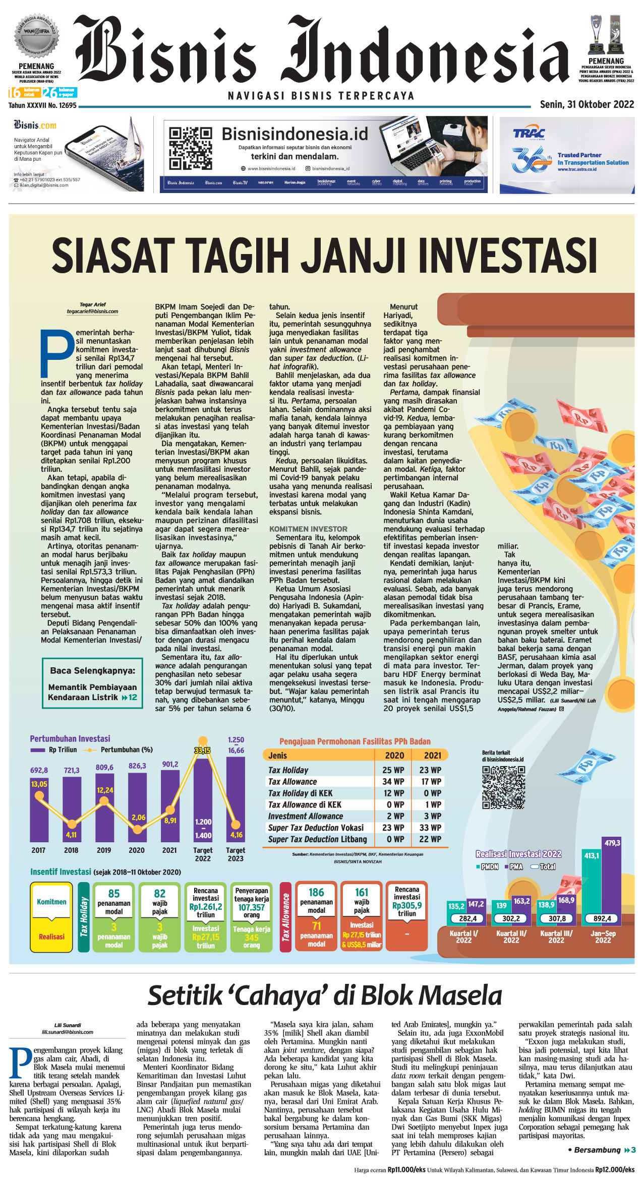 Bisnis Indonesia Edisi 31 Oktober 2022