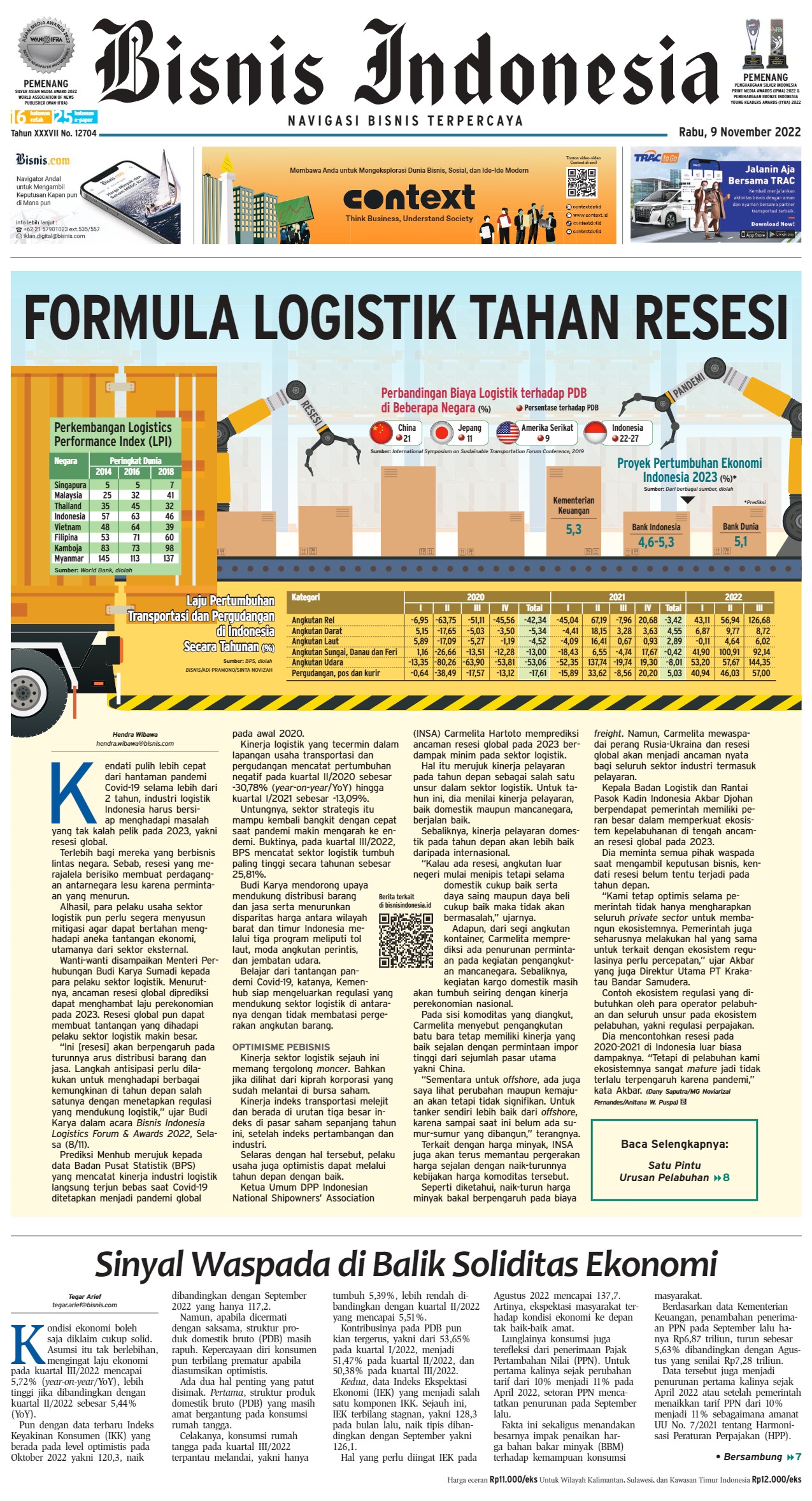 Bisnis Indonesia Edisi 09 November 2022