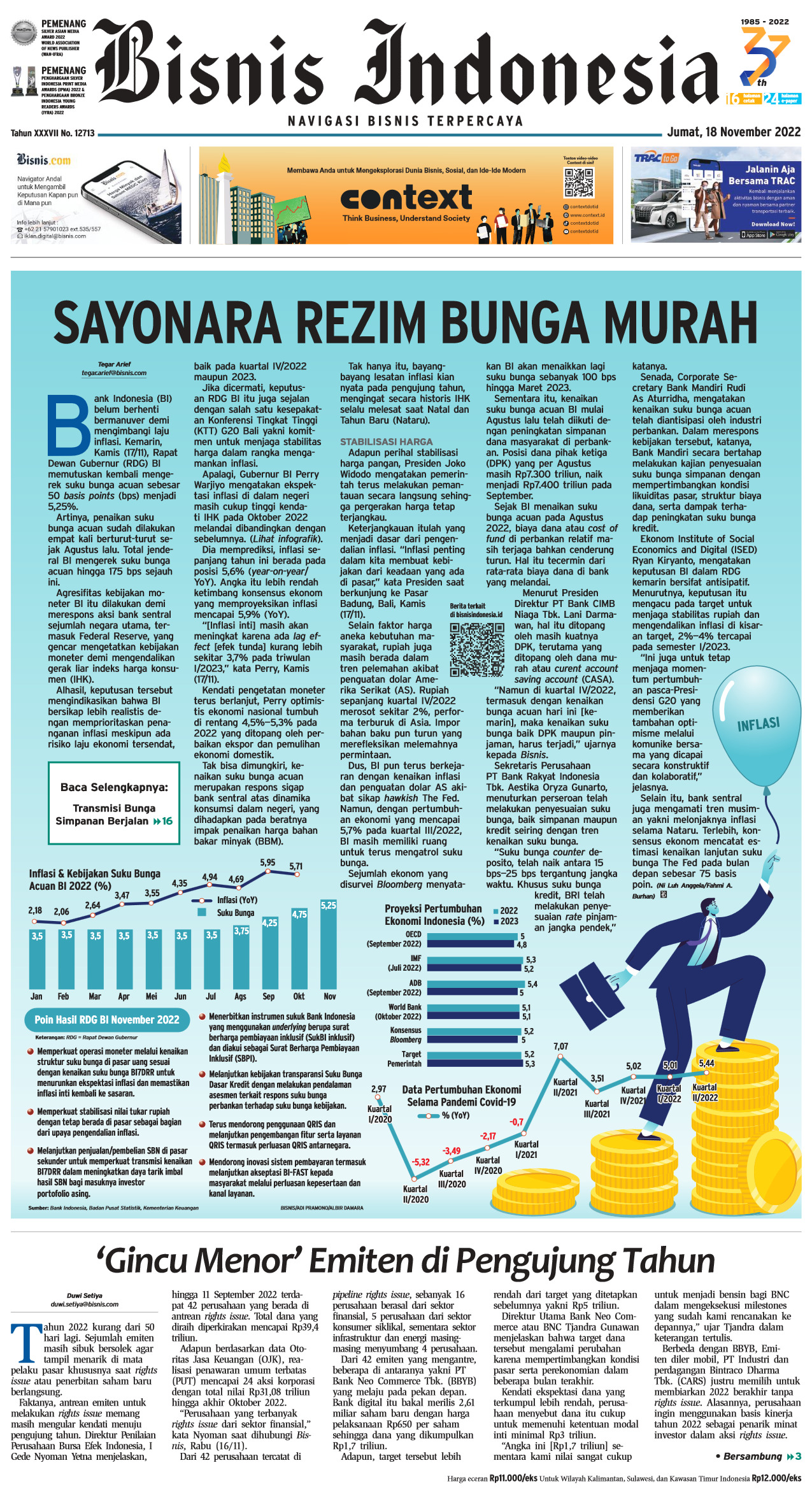 Bisnis Indonesia Edisi 18 November 2022