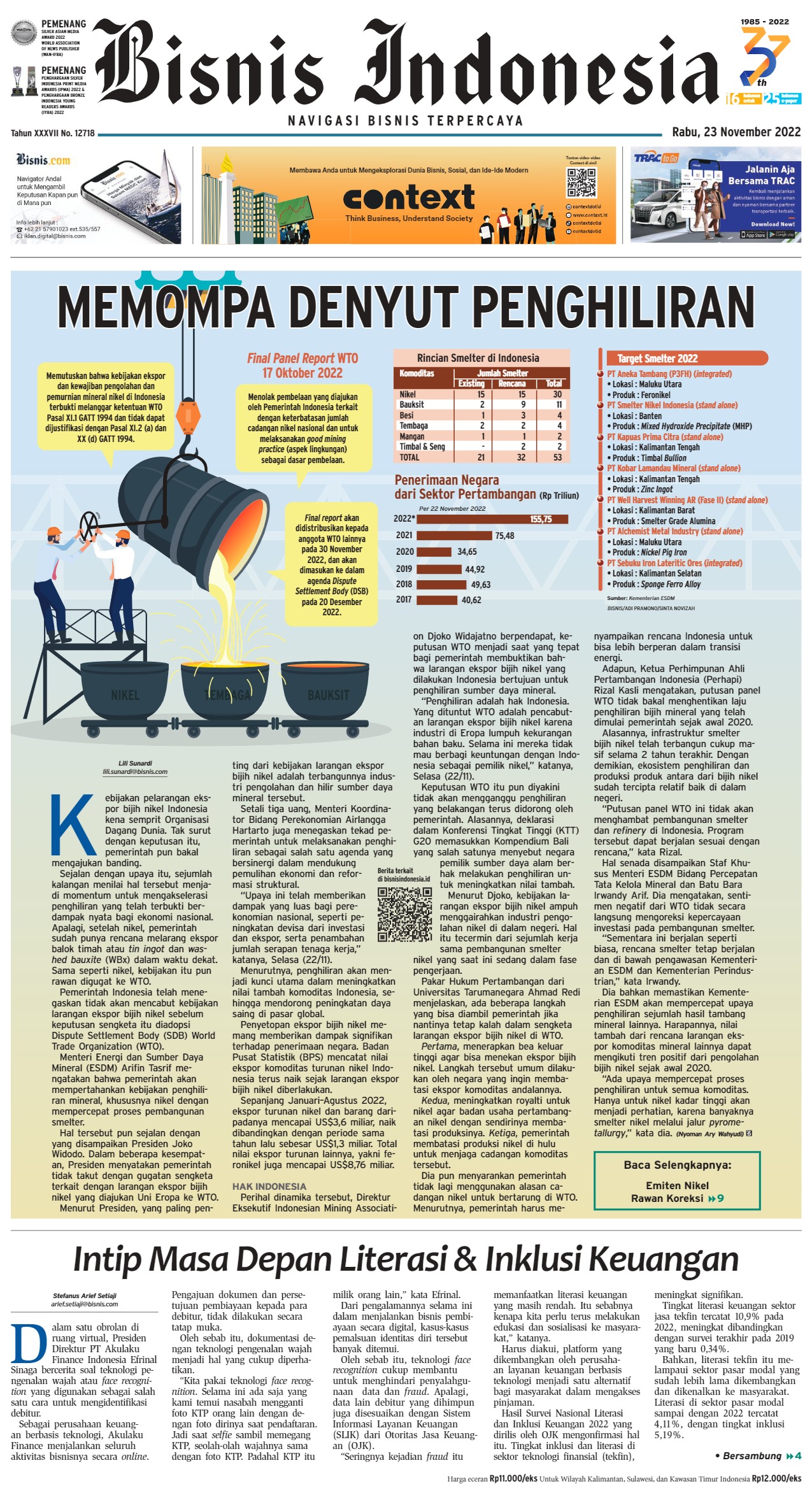 Bisnis Indonesia Edisi 23 November 2022