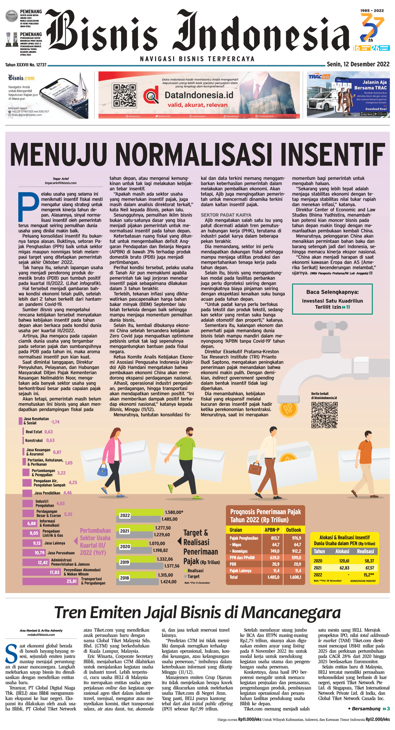 Bisnis Indonesia Edisi 12 Desember 2022