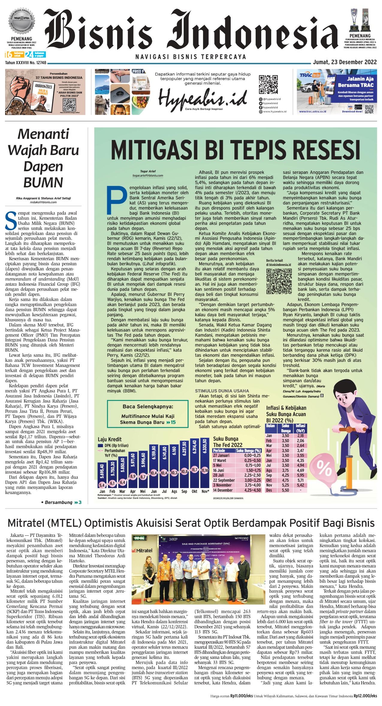 Bisnis Indonesia Edisi 23 Desember 2022