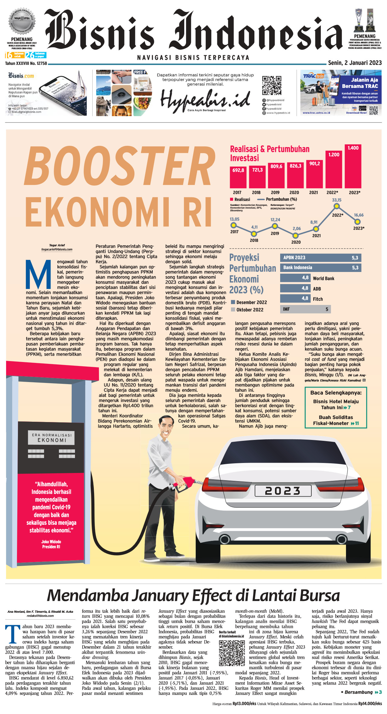 Bisnis Indonesia Edisi 02 Januari 2023