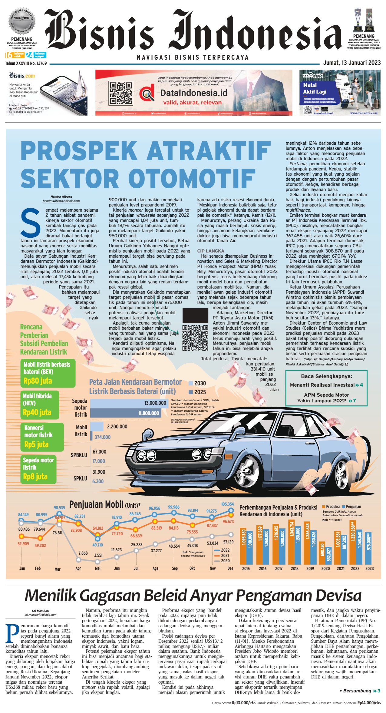 Bisnis Indonesia Edisi 13 Januari 2023