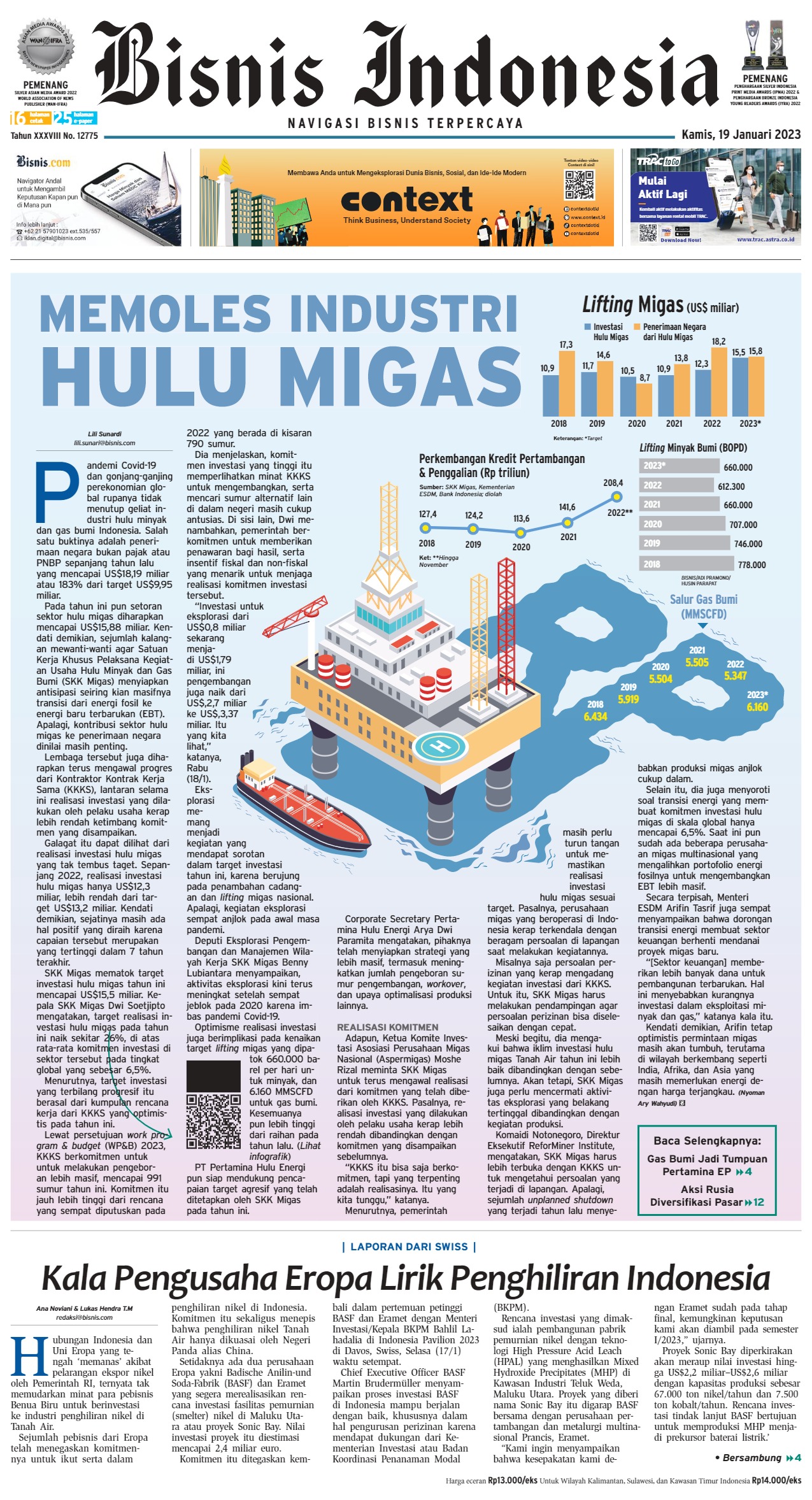 Bisnis Indonesia Edisi 19 Januari 2023