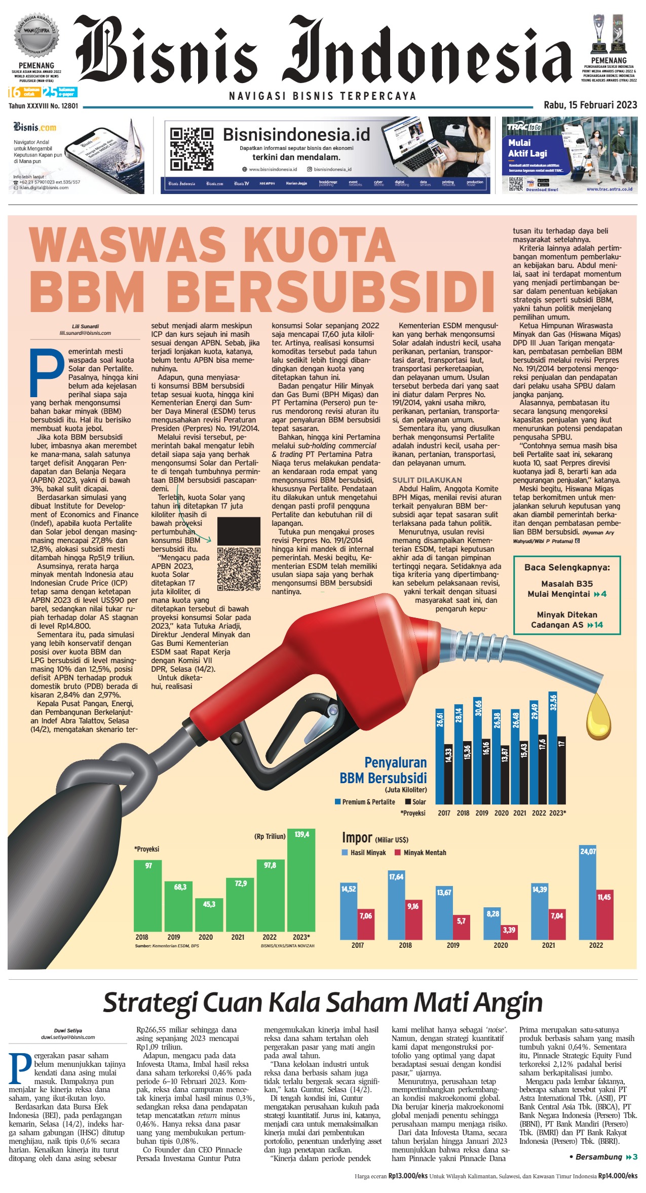 Bisnis Indonesia Edisi 15 Februari 2023