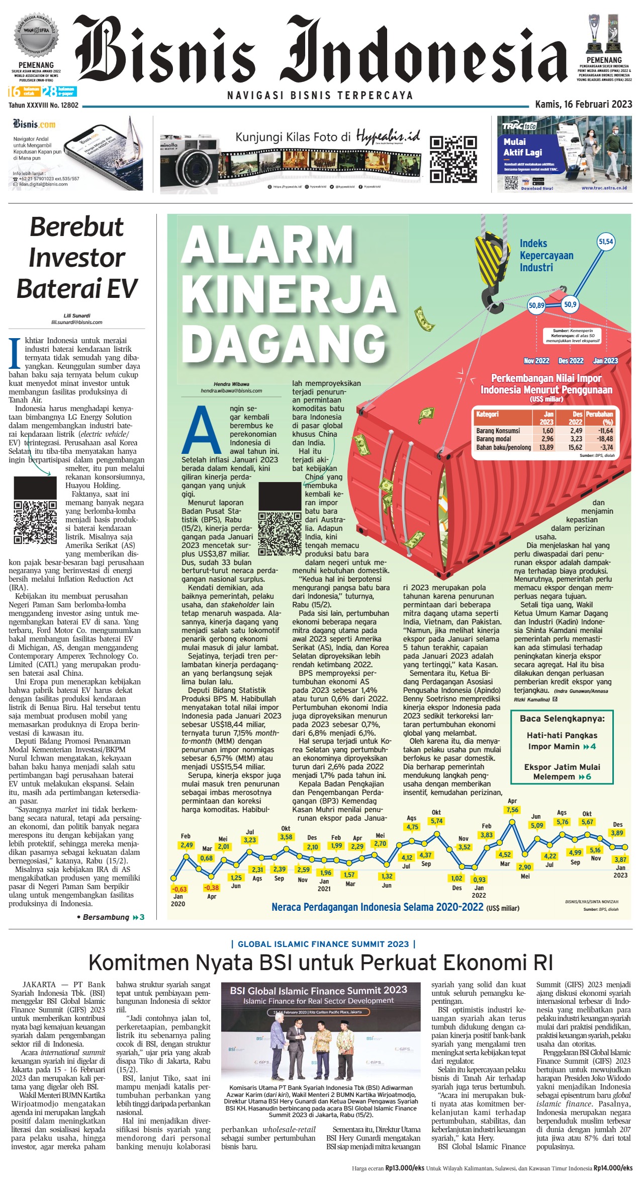 Bisnis Indonesia Edisi 16 Februari 2023